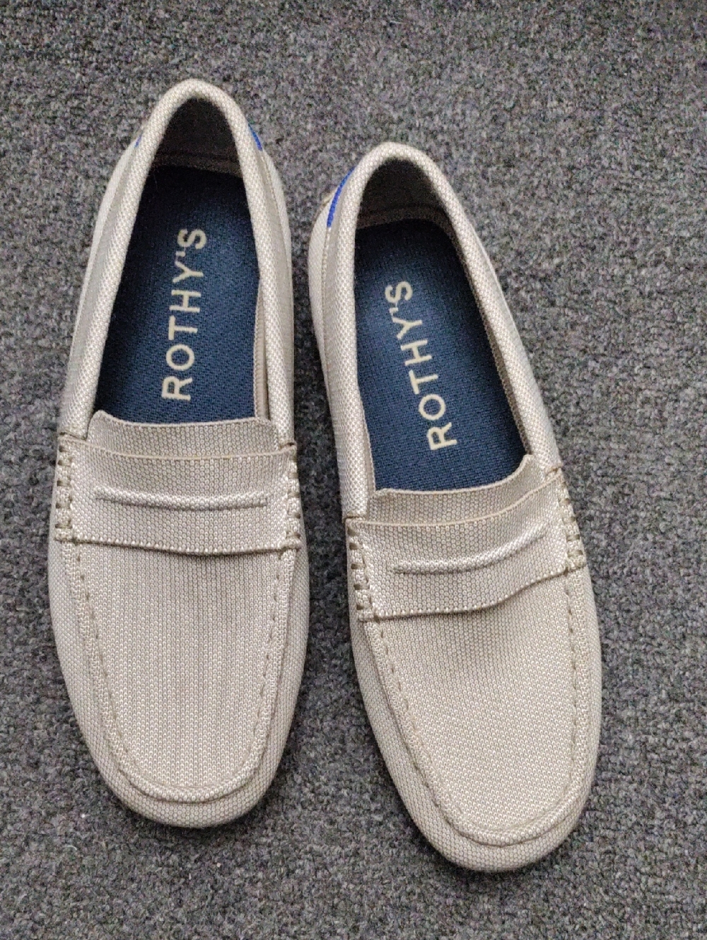 Rothy's Men’s Beige Knit Driving Loafers